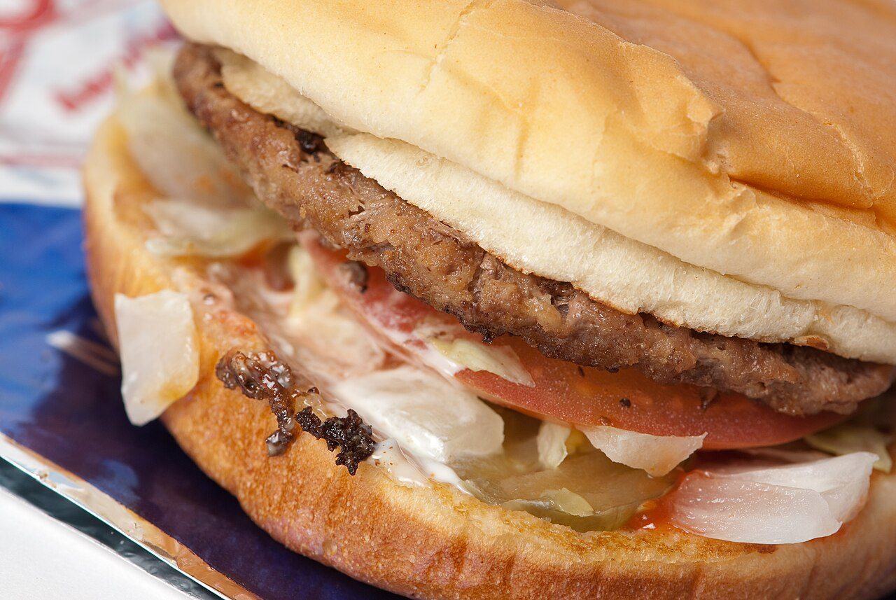 Hamburger jako příklad rychlého občerstvení.